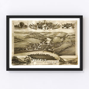 Vintage Map of Valley Forge, Pennsylvania 1890