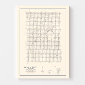 Vintage Map of Alfalfa County, Oklahoma 1936