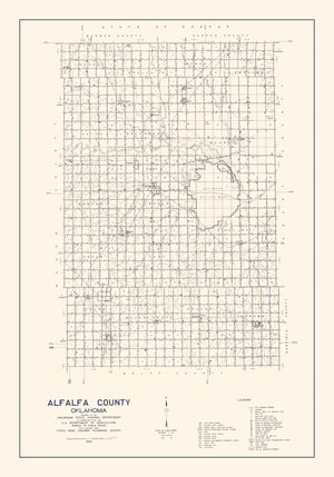 Vintage Map of Alfalfa County, Oklahoma 1936