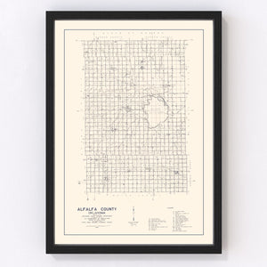 Vintage Map of Alfalfa County, Oklahoma 1936