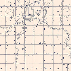 Vintage Map of Beckham County, Oklahoma 1936