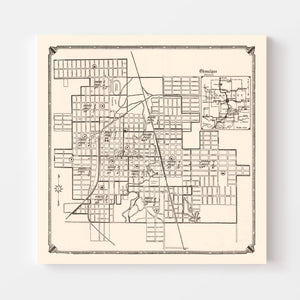 Vintage Map of Okmulgee, Oklahoma 1936