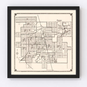Vintage Map of Okmulgee, Oklahoma 1936