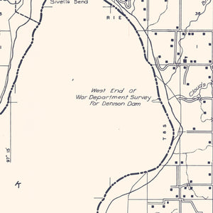 Vintage Map of Love County, Oklahoma 1936