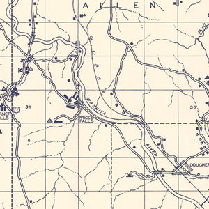 Vintage Map of Murray County, Oklahoma 1936