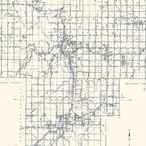 Vintage Map of Okmulgee County, Oklahoma 1936