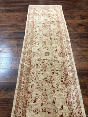 Peshawar Runner Rug 3 x 9.7, Pakistani Oriental Runner Rug, Vintage Rug for Modern Home, Runner for Hallway or Kitchen, Oushak Runner