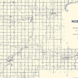 Vintage Map of Noble County, Oklahoma 1936