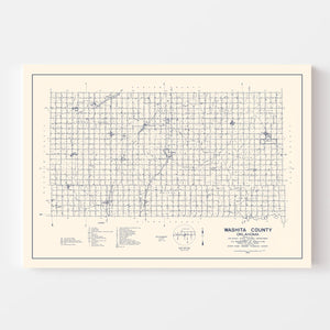 Vintage Map of Washita County, Oklahoma 1936