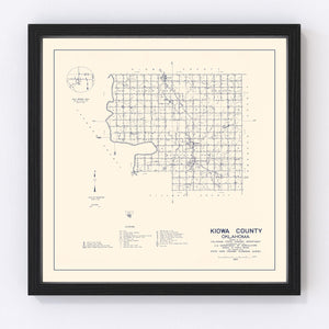 Vintage Map of Kiowa County, Oklahoma 1936