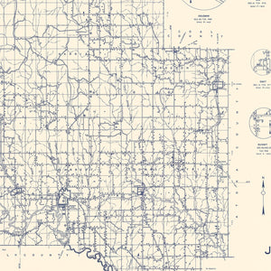 Vintage Map of Johnston County, Oklahoma 1936