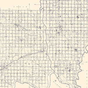 Vintage Map of Jackson County, Oklahoma 1936