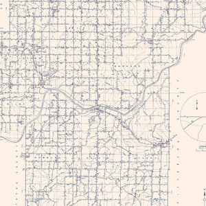 Vintage Map of Hughes County, Oklahoma 1936