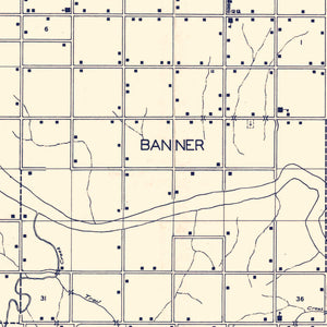 Vintage Map of Kingfisher County, Oklahoma 1936