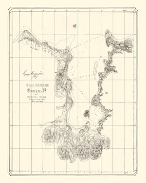 Vintage Coal Harbor Map 1867