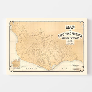 Vintage Cape Nome Alaska Map 1904
