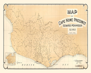 Vintage Cape Nome Alaska Map 1904