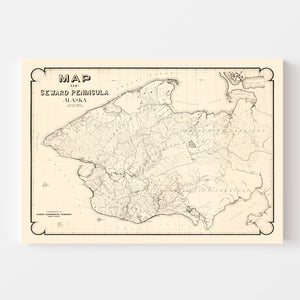 Vintage Seward Peninsula Map 1900