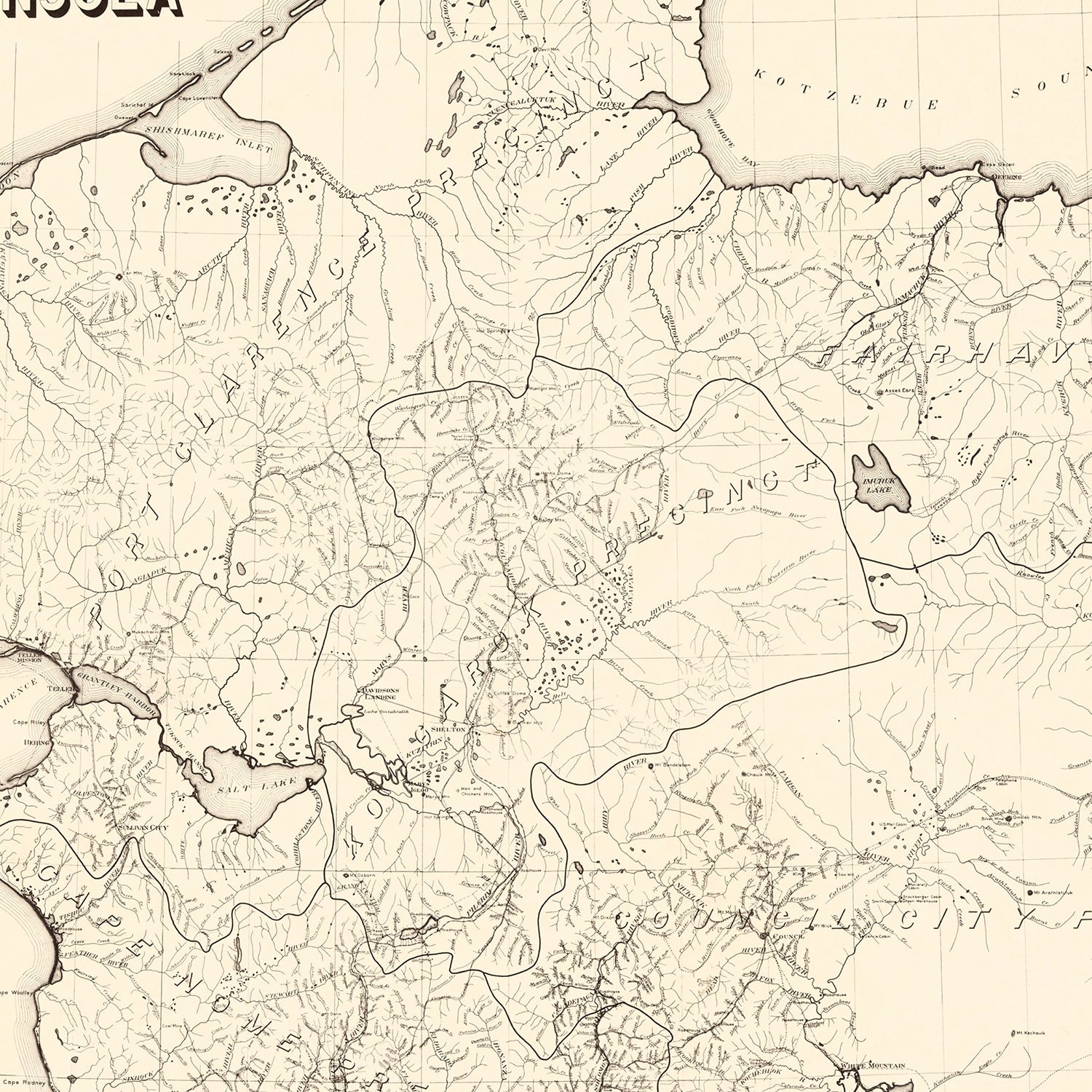 Vintage Seward Peninsula Map 1900