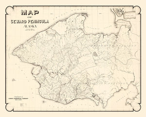 Vintage Seward Peninsula Map 1900
