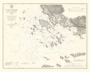 Vintage Sitka Harbor Map 1881