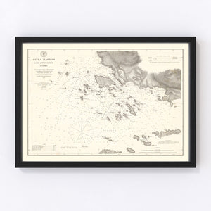 Vintage Sitka Harbor Map 1881