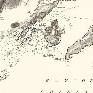 Vintage Saint Paul Harbor, Kodiak Island Map 1881