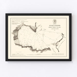 Vintage Kyska Harbor Map 1875