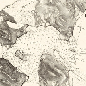 Vintage Iliuliuk Harbor, Unalashka Map 1875