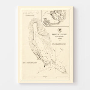 Vintage Port Mulgrave, Yakutat Bay, AK Map 1875