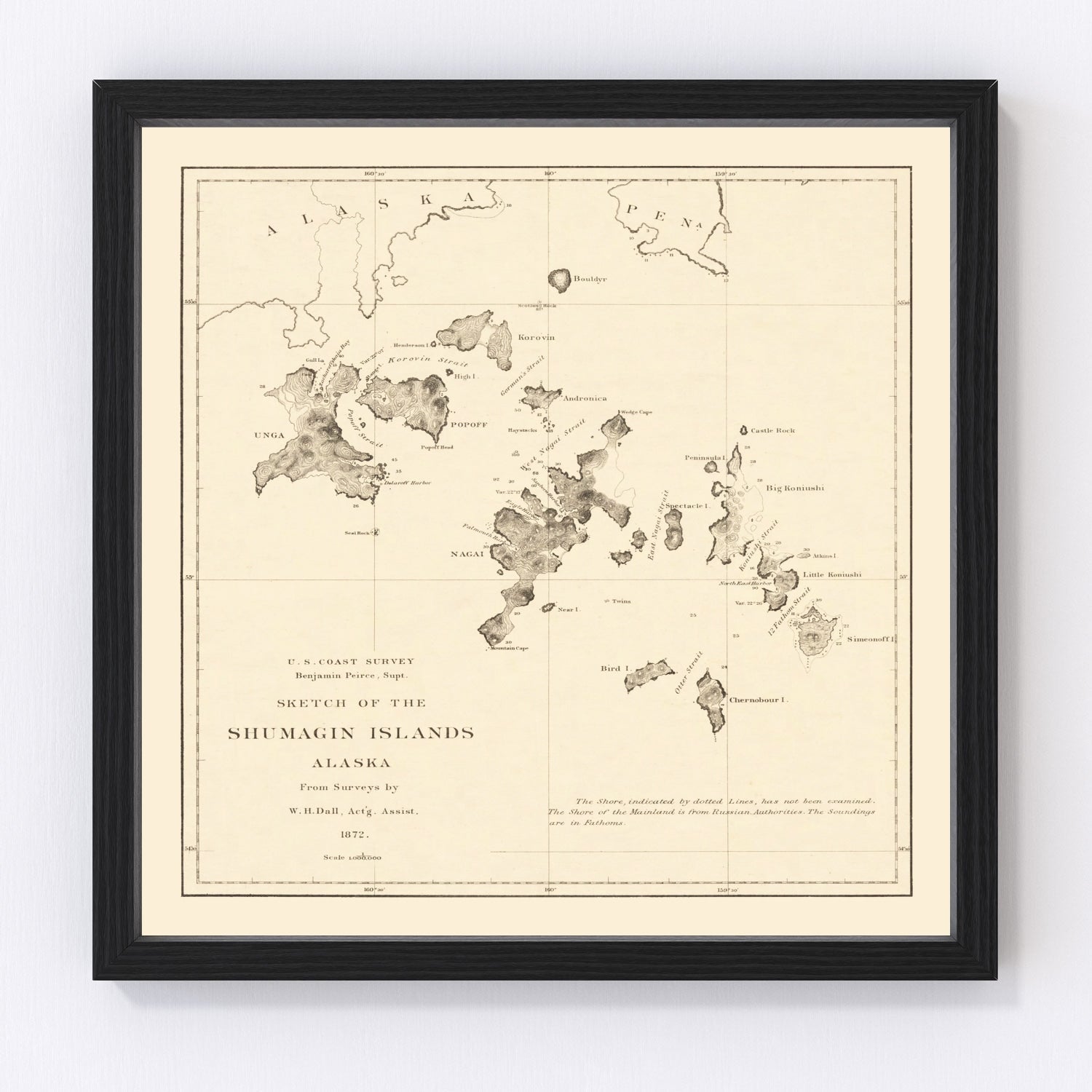 Vintage Shumagin Islands, AK Map 1872