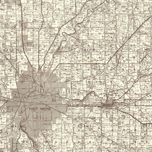 Vintage Map of Allen County, Indiana 1935