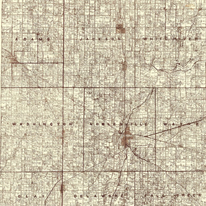 Vintage Map of Hamilton County, Indiana 1919