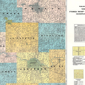 Vintage Map of Madison County, Indiana 1921
