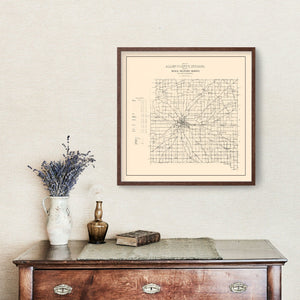 Vintage Map of Allen County, Indiana 1910