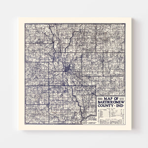 Vintage Map of Bartholomew County, Indiana 1925