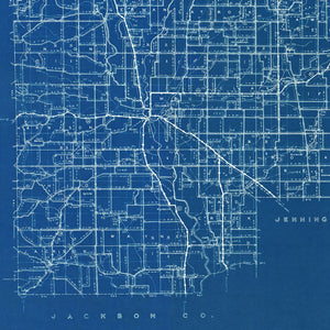 Vintage Map of Bartholomew County, Indiana 1936