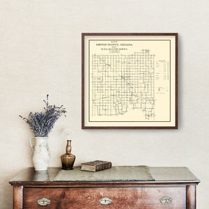 Vintage Map of Benton County, Indiana 1909