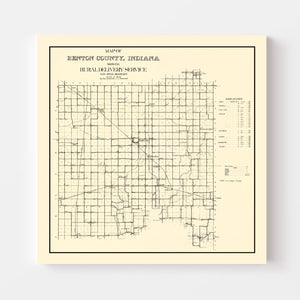 Vintage Map of Benton County, Indiana 1909