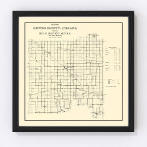 Vintage Map of Benton County, Indiana 1909