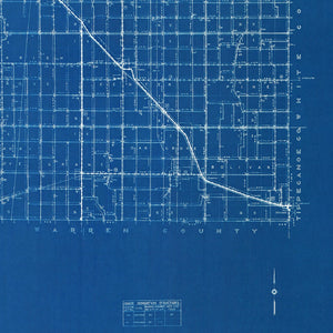Vintage Map of Benton County, Indiana 1936