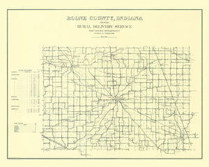 Vintage Map of Boone County, Indiana 1911