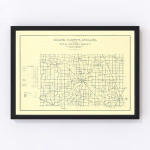 Vintage Map of Boone County, Indiana 1911