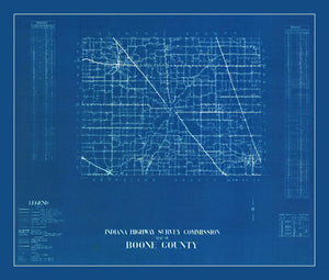 Vintage Map of Boone County, Indiana 1936