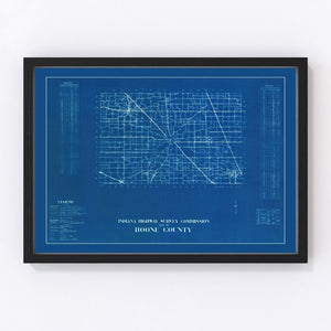 Vintage Map of Boone County, Indiana 1936