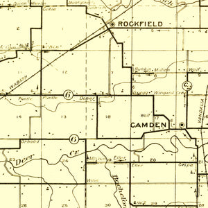 Vintage Map of Carroll County, Indiana 1910