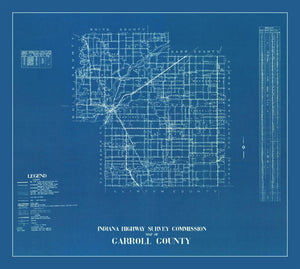 Vintage Map of Carroll County, Indiana 1936