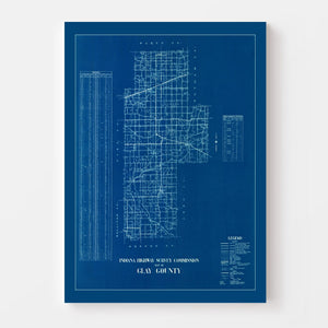 Vintage Map of Clay County, Indiana 1936