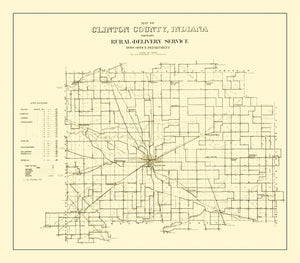 Vintage Map of Clinton County, Indiana 1911