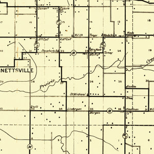 Vintage Map of Daviess County, Indiana 1910